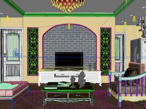 yellow adjustable european living room 1708 Modelo 3D
