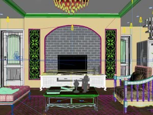 yellow adjustable european living room 1708 3D Model