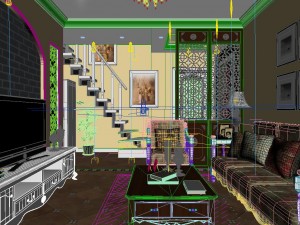 yellow adjustable european living room 1708 Modelo 3D