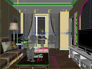 yellow adjustable european living room 1708 Modelo 3D