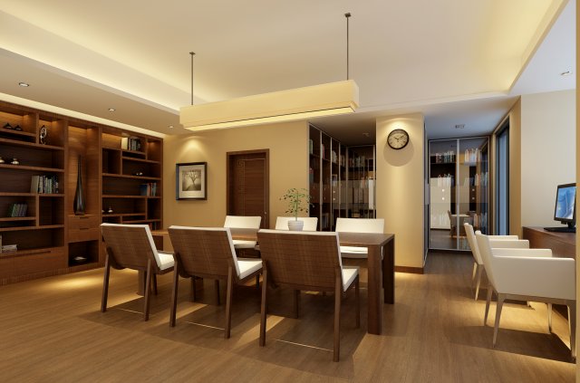 family office study 1811 3D-Modell .c4d .max .obj .3ds .fbx .stl .blend 