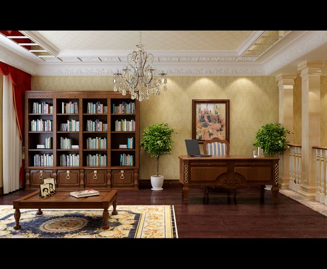 family office study 1815 3D मॉडल .c4d .max .obj .3ds .fbx .stl .blend 