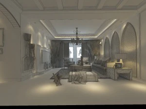 balinese style living room 1845 3D Model