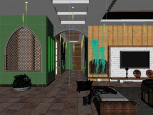balinese style living room 1845 3D Model