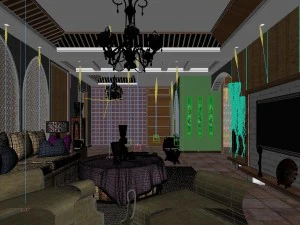 balinese style living room 1845 3D Model