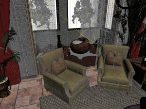 balinese style living room 1845 3Dモデル