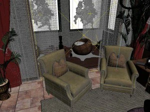 balinese style living room 1845 3D Model