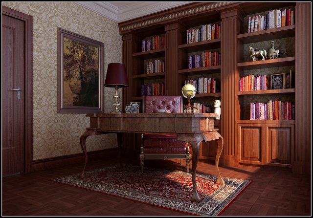 family office study 1814 Modello 3D .c4d .max .obj .3ds .fbx .stl .blend 