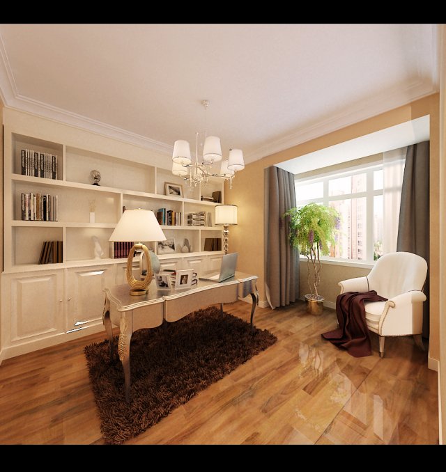 family office study 1817 3D Модель .c4d .max .obj .3ds .fbx .stl .blend 