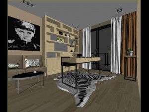 home office study 1820 Model 3D