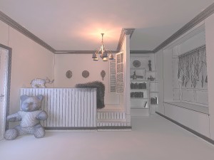 the family decorated the children room 3D Model