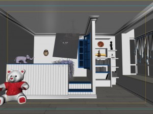 the family decorated the children room 3D Model
