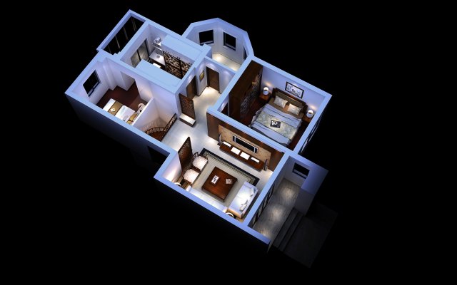 home decoration - bird-eye view 01 Model 3D .c4d .max .obj .3ds .fbx .stl .blend 