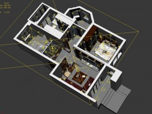 home decoration - bird-eye view 01 Model 3D