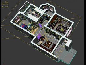 home decoration - bird-eye view 01 Model 3D