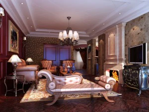 सरल और रिट्रीट यूरोपीय लिविंग रूम 1770 3D मॉडल