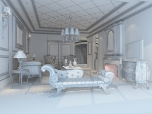 simple and retreat european living room 1770 3Dモデル