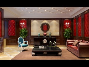concise retro european living room 3D Model
