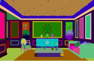 concise retro european living room 3D Model