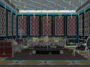 concise retro european living room 3D Model