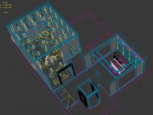 concise retro european living room 3D-Modell