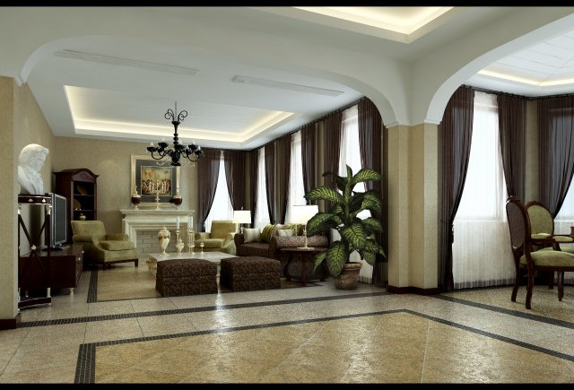 simple muslim living room 1712 3D 모델 .c4d .max .obj .3ds .fbx .stl .blend 
