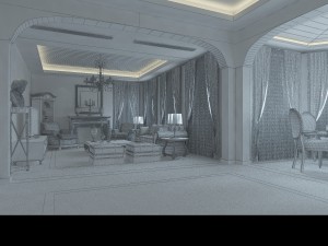 simple muslim living room 1712 3D 모델