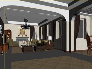 simple muslim living room 1712 3D 모델