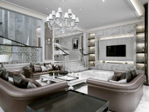 simple and stylish european living room dining room 3D Model