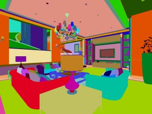 simple and stylish european living room dining room 3D Model