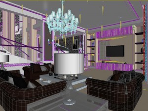 simple and stylish european living room dining room 3D Model