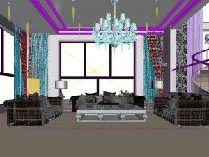 simple and stylish european living room dining room 3D Model