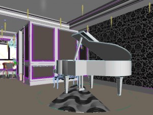 simple and stylish european living room dining room 3D Model