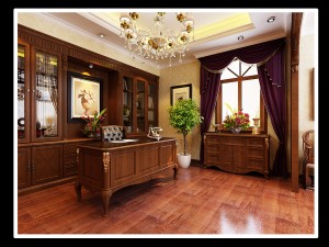 european home office study room 1801 Modello 3D
