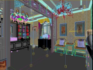 european home office study room 1801 Modello 3D
