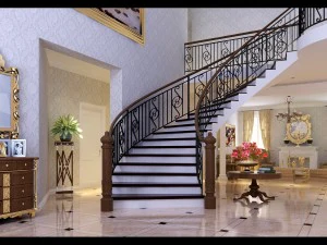 європейські сходи для вітальні 1710 3D Модель