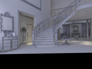 european living room stairs 1710 3D Model