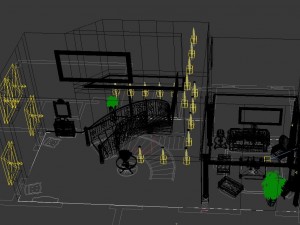 european living room stairs 1710 3D Model