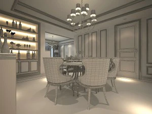 european modern living room 1844 3D Model