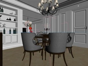 european modern living room 1844 3D Model