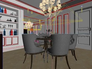 european modern living room 1844 3D Model