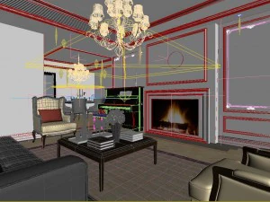 european modern living room 1844 3D Model