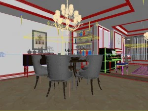 european modern living room 1844 3D Model