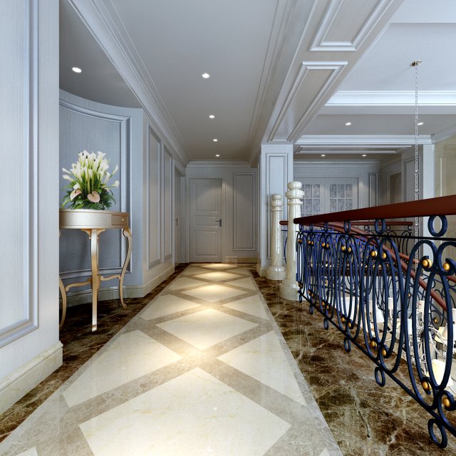 full set of luxurious luxury double - style living room restaurant 1756 3D Model .c4d .max .obj .3ds .fbx .stl .blend 