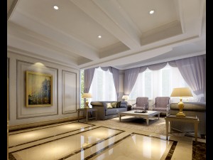 full set of luxurious luxury double - style living room restaurant 1756 3D Model