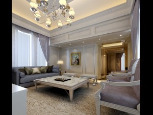 full set of luxurious luxury double - style living room restaurant 1756 3D Model