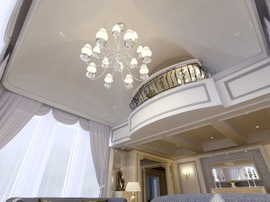 full set of luxurious luxury double - style living room restaurant 1756 3D Model