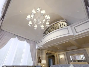 full set of luxurious luxury double - style living room restaurant 1756 3D Model