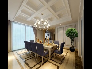 full set of luxurious luxury double - style living room restaurant 1756 3D Model