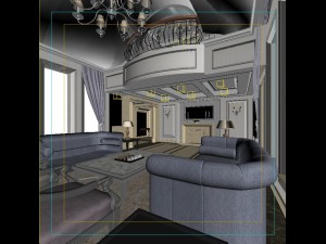full set of luxurious luxury double - style living room restaurant 1756 3D Model